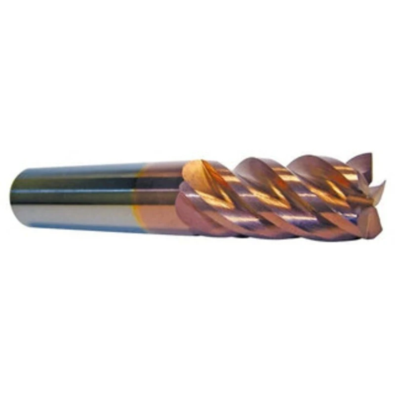 PROMAX Tools 7/32, 3/4 LOC, 1/4 Shank Diam, 2-1/2 OAL, 5 Flute, Solid Carbide Square End Mill Single End, TiCN Finish...
